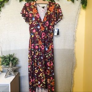 3/$30 By&By Burgundy Floral Dress